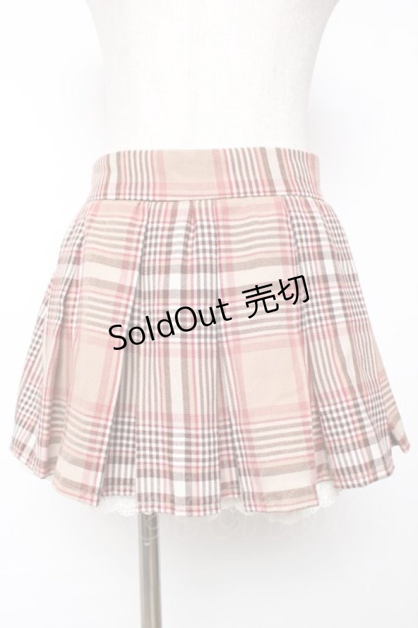 画像1: LIZ LISA / チェック柄プリーツミニスカート 0 キャメル Y-25-12-08-041-LO-PA-SZ-ZY (1)