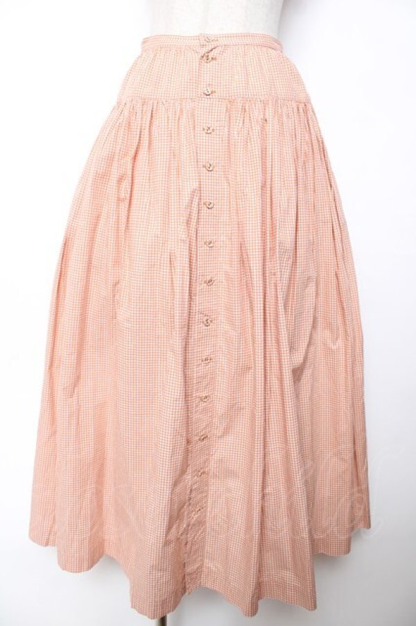 画像1: WONDERFUL WORLD / サンタ刺繍ギンガムスカート  ピンク Y-25-12-08-050-LO-SK-SZ-ZY (1)