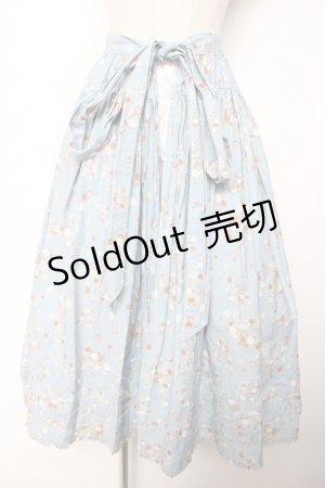 画像: WONDERFUL WORLD / 小花ブーケ柄オーバースカート  サックス Y-25-12-08-051-LO-SK-SZ-ZY