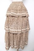 画像2: WONDERFUL WORLD / ヒョウ柄ティアードスカート  ベージュ×ブラウン Y-25-12-08-058-LO-SK-SZ-ZY (2)