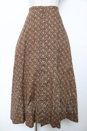 画像: WONDERFUL WORLD / 小花柄スカート  こげ茶 Y-25-12-08-060-LO-SK-SZ-ZY