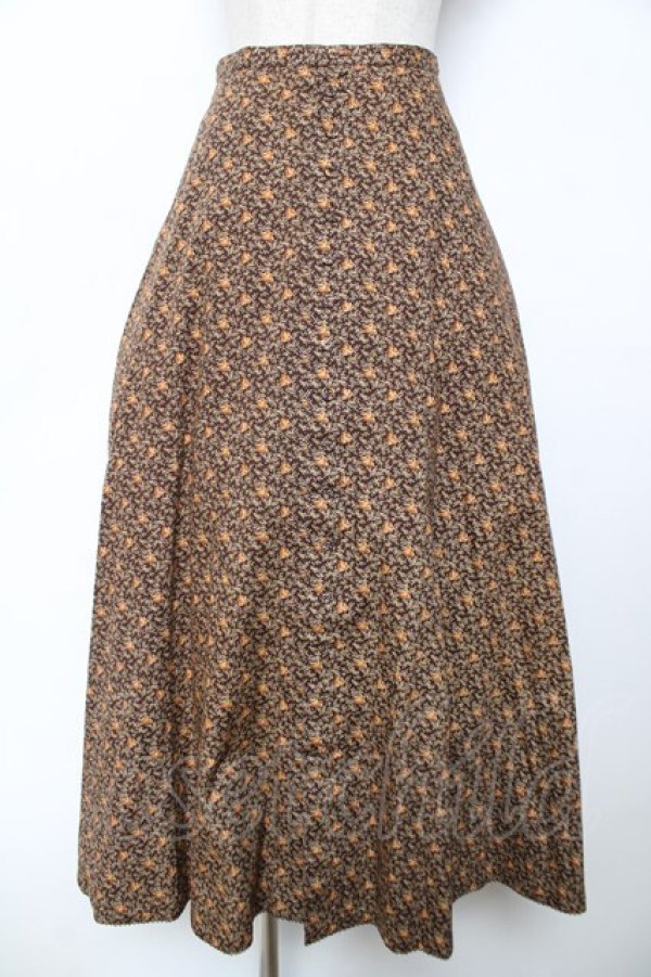 画像1: WONDERFUL WORLD / 小花柄スカート  こげ茶 Y-25-12-08-060-LO-SK-SZ-ZY (1)