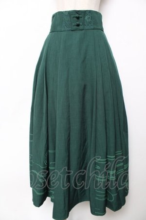 画像: Hoshibako Works / 繁花集スカート  グリーン Y-25-12-08-063-LO-SK-SZ-ZY