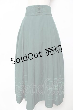 画像: Hoshibako Works / 繁花集スカート  グリーン Y-25-12-08-063-LO-SK-SZ-ZS