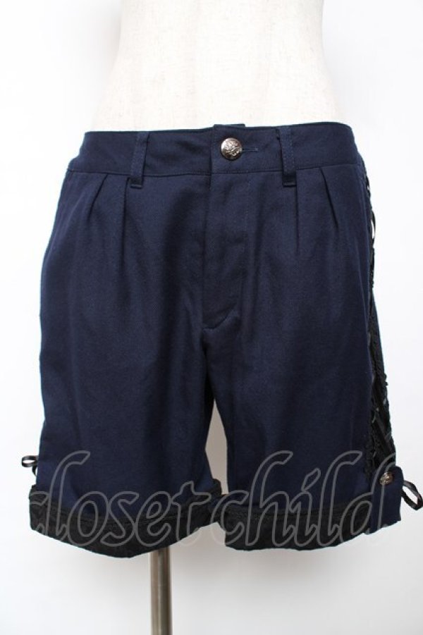 画像1: ALICE and the PIRATES / 記憶の中の薔薇園海賊パンツ  紺 Y-25-12-08-065-PA-PA-SZ-ZY (1)