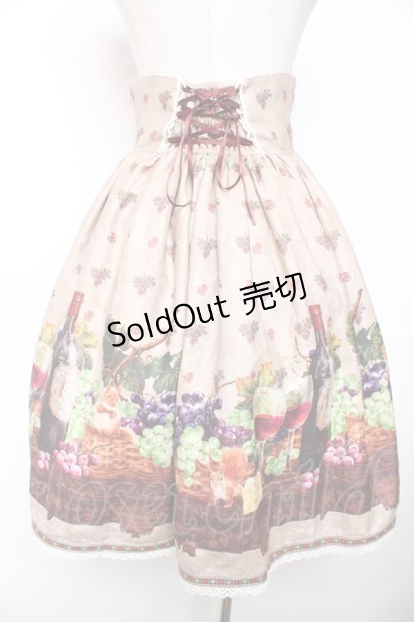 画像2: ALICE and the PIRATES / 秘密の冒険と幸せのワイナリー柄スカート  ベージュ Y-25-12-08-068-PA-SK-SZ-ZY (2)