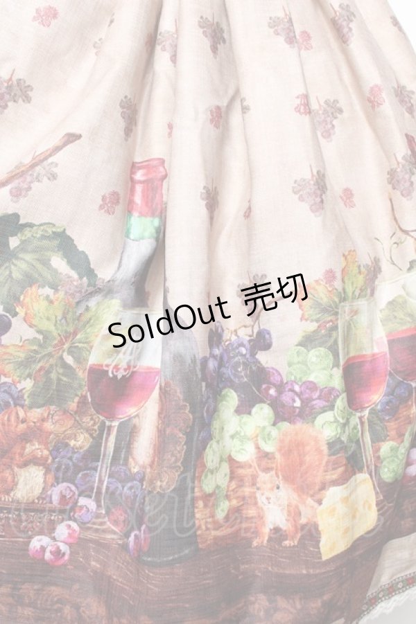 画像4: ALICE and the PIRATES / 秘密の冒険と幸せのワイナリー柄スカート  ベージュ Y-25-12-08-068-PA-SK-SZ-ZY (4)