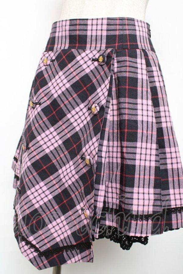 画像3: ALICE and the PIRATES / タータンチェックプリーツスカート  ピンク Y-25-12-08-071-PA-SK-SZ-ZY (3)