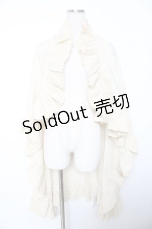 画像: WONDERFUL WORLD / ピコフリル大半ストール  生成り Y-25-12-08-075-LO-ZA-SZ-ZY