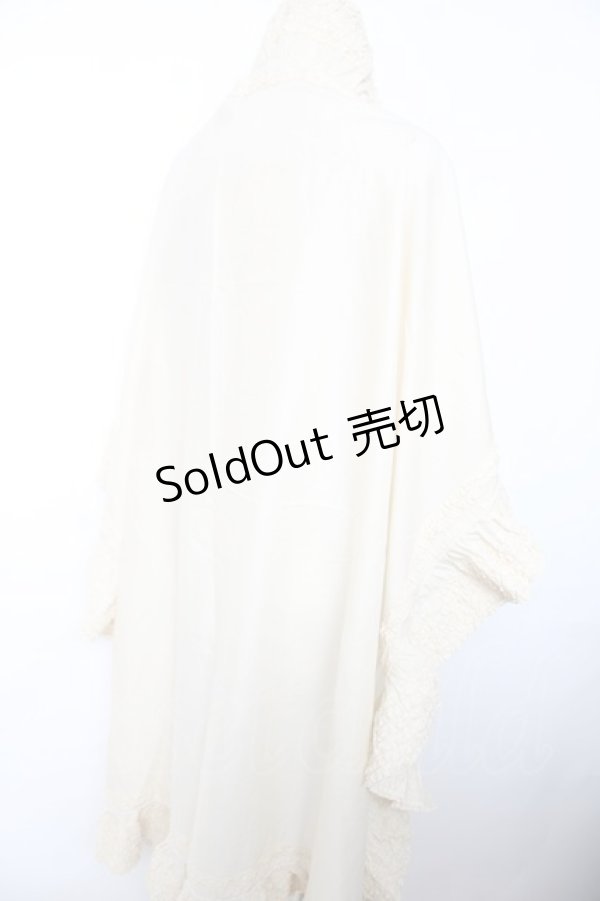 画像3: WONDERFUL WORLD / ピコフリル大半ストール  生成り Y-25-12-08-075-LO-ZA-SZ-ZY (3)