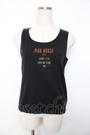 画像: PINK HOUSE / ロゴプリントタンクトップ  黒 Y-25-12-08-076-LO-TO-SZ-ZY