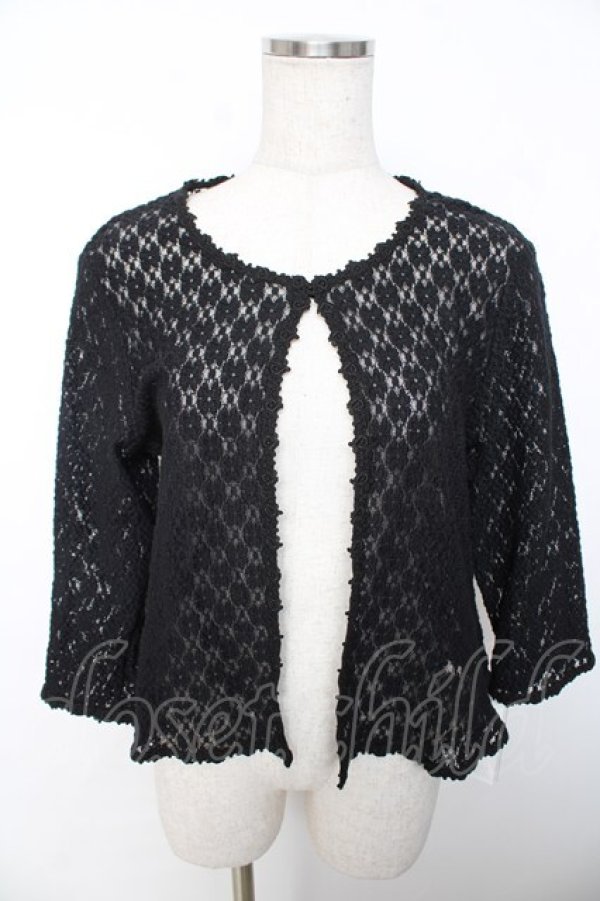 画像1: PINK HOUSE / お花レースボレロ 3(M) 黒 Y-25-12-08-079-LO-TO-SZ-ZY (1)