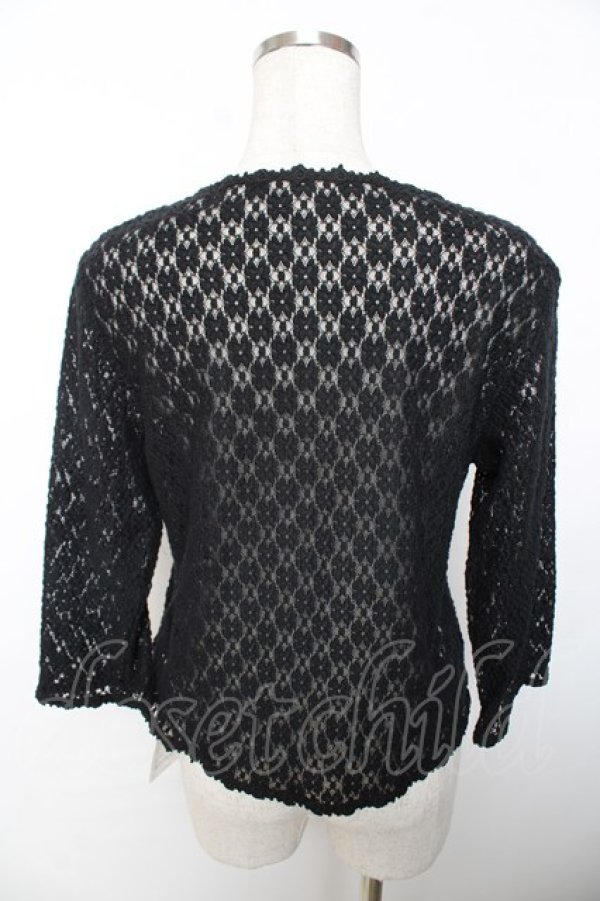 画像2: PINK HOUSE / お花レースボレロ 3(M) 黒 Y-25-12-08-079-LO-TO-SZ-ZY (2)