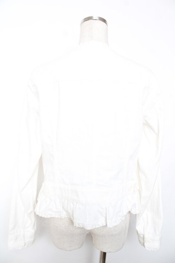 画像2: PINK HOUSE / すみれ刺繍入りデニムジャケット F ホワイト Y-25-12-08-080-LO-JA-SZ-ZY (2)