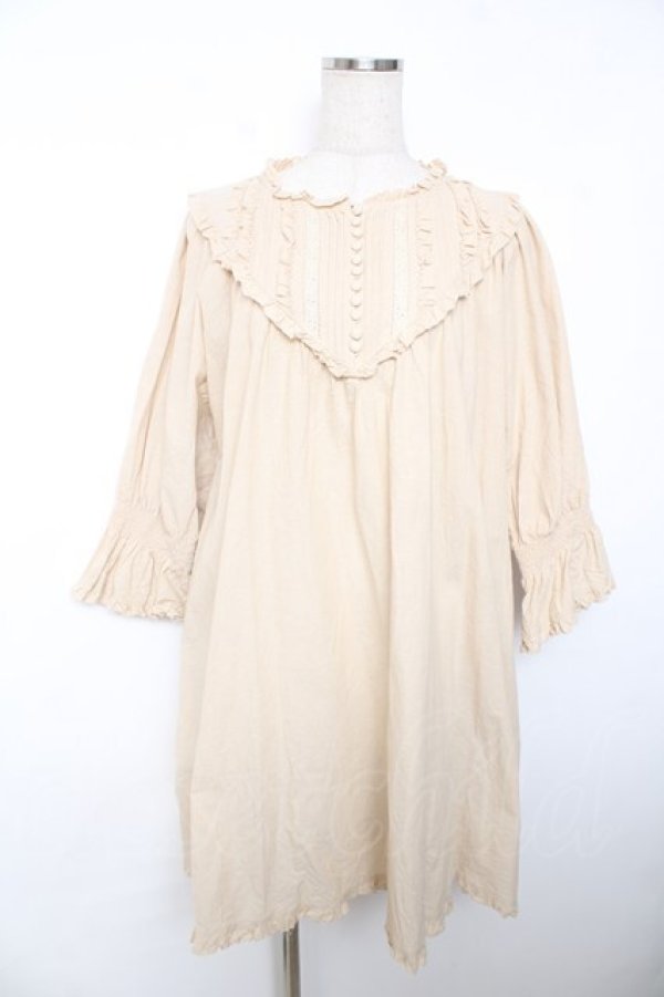 画像1: PINK HOUSE / ダンガリーチュニックブラウス  ベージュ Y-25-12-08-081-LO-BL-SZ-ZY (1)