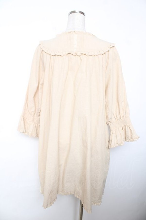 画像2: PINK HOUSE / ダンガリーチュニックブラウス  ベージュ Y-25-12-08-081-LO-BL-SZ-ZY (2)