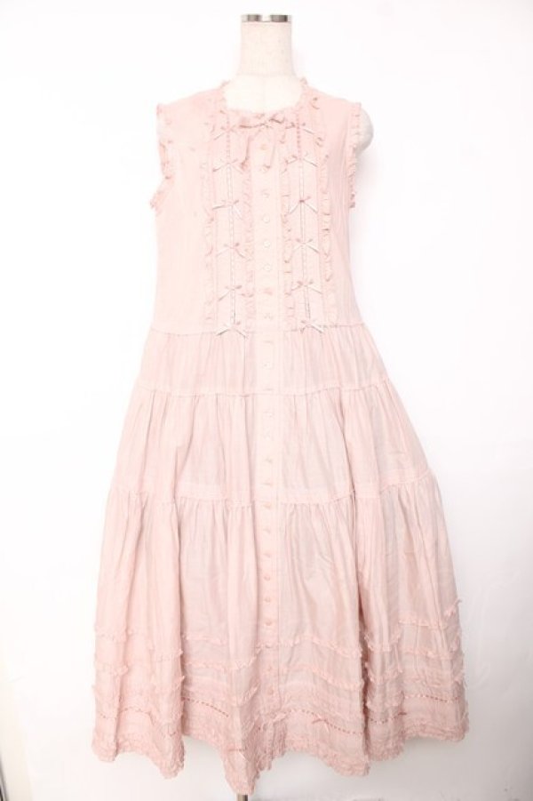 画像1: PINK HOUSE / ローンノースリーブワンピース  ピンク Y-25-12-08-082-LO-OP-AS-ZY (1)