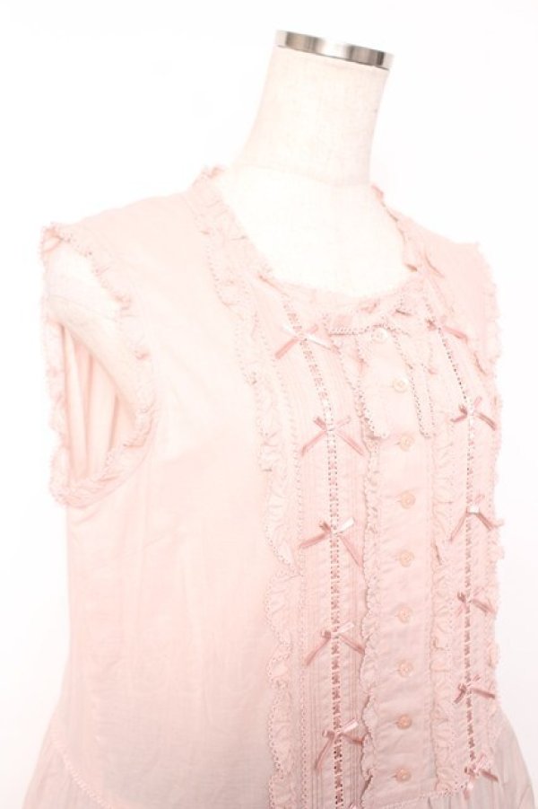 画像5: PINK HOUSE / ローンノースリーブワンピース  ピンク Y-25-12-08-082-LO-OP-AS-ZY (5)