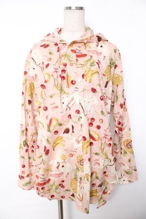 画像: Karl Helmut / ジューシーフルーツプリントフードブラウス M ピンク Y-25-12-08-086-EL-BL-SZ-ZY