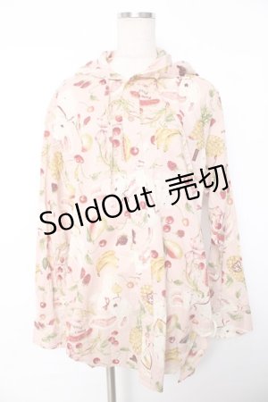 画像: Karl Helmut / ジューシーフルーツプリントフードブラウス M ピンク Y-25-12-08-086-EL-BL-SZ-ZY