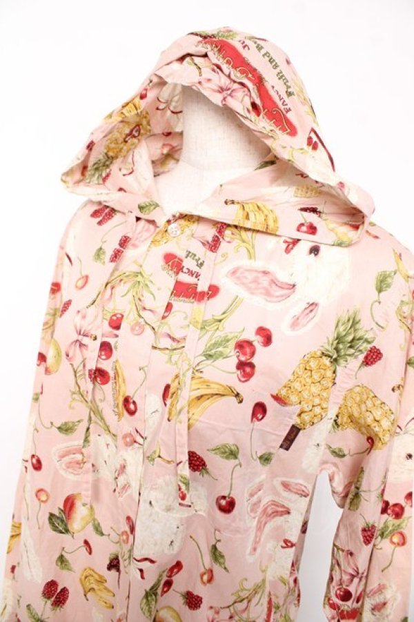 画像3: Karl Helmut / ジューシーフルーツプリントフードブラウス M ピンク Y-25-12-08-086-EL-BL-SZ-ZY (3)