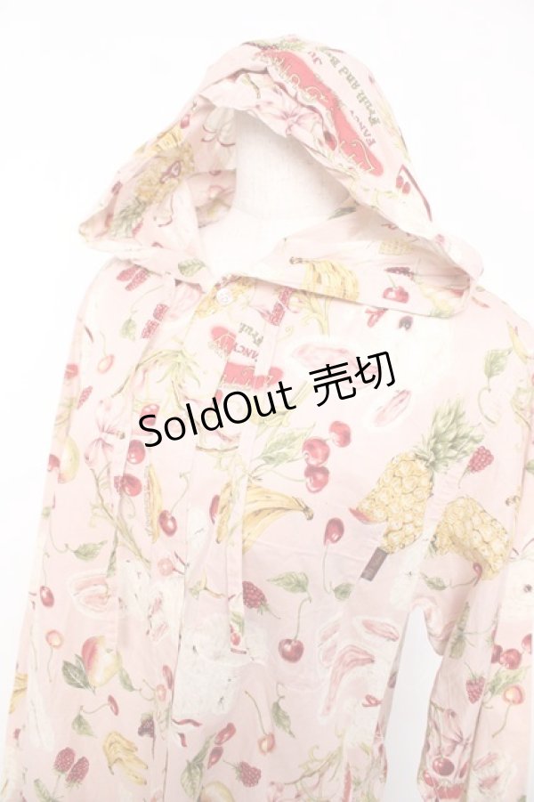 画像3: Karl Helmut / ジューシーフルーツプリントフードブラウス M ピンク Y-25-12-08-086-EL-BL-SZ-ZY (3)