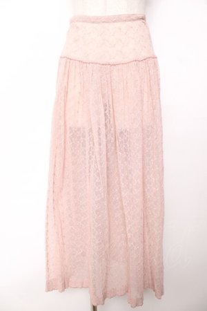画像: WONDERFUL WORLD / 総レーススカート  ピンク Y-25-12-08-089-LO-SK-SZ-ZY
