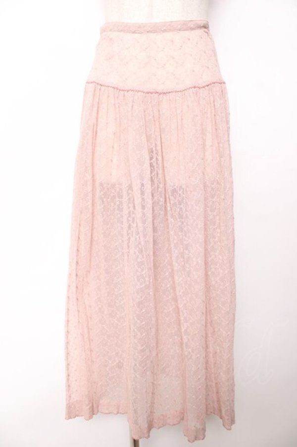 画像1: WONDERFUL WORLD / 総レーススカート  ピンク Y-25-12-08-089-LO-SK-SZ-ZY (1)