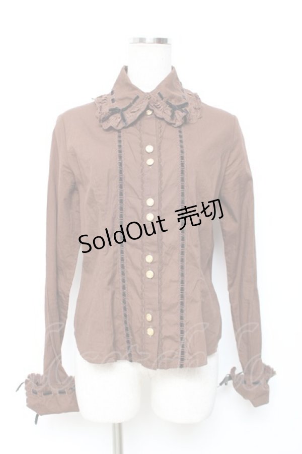 画像1: Angelic Pretty / リボン通しレトロブラウス  ブラウン Y-25-12-08-009-AP-BL-SZ-ZY (1)