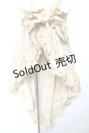 画像: WONDERFUL WORLD / ローズブーケストライプオーバースカート  イエロー Y-25-12-08-091-LO-SK-SZ-ZY