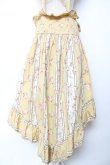 画像2: WONDERFUL WORLD / ローズブーケストライプオーバースカート  イエロー Y-25-12-08-091-LO-SK-SZ-ZY (2)
