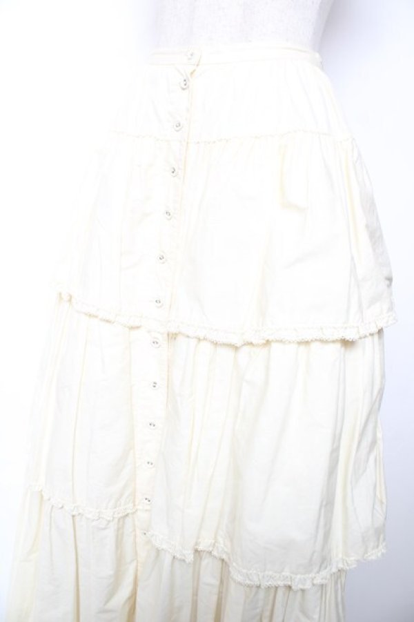 画像3: WONDERFUL WORLD / 段々フリルスカート  生成り Y-25-12-08-092-LO-SK-SZ-ZY (3)