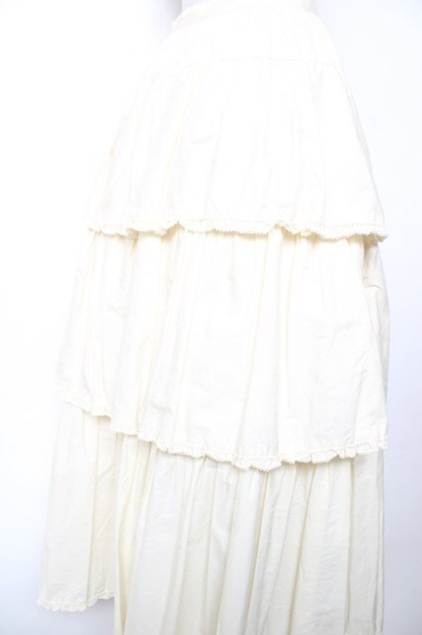 画像4: WONDERFUL WORLD / 段々フリルスカート  生成り Y-25-12-08-092-LO-SK-SZ-ZY (4)