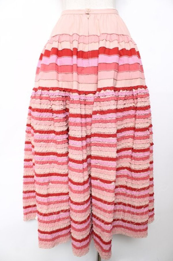 画像2: WONDERFUL WORLD / 配色ピコフリルローンスカート  ピンク Y-25-12-08-093-LO-SK-SZ-ZY (2)