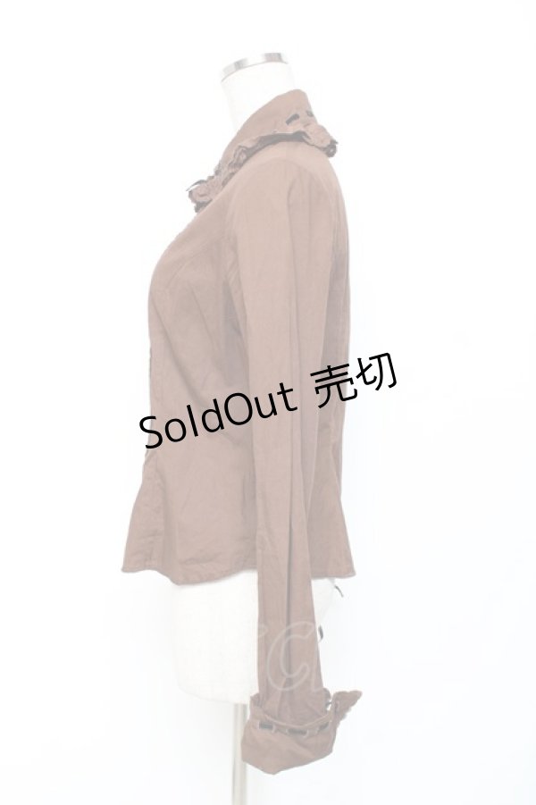 画像2: Angelic Pretty / リボン通しレトロブラウス  ブラウン Y-25-12-08-009-AP-BL-SZ-ZY (2)