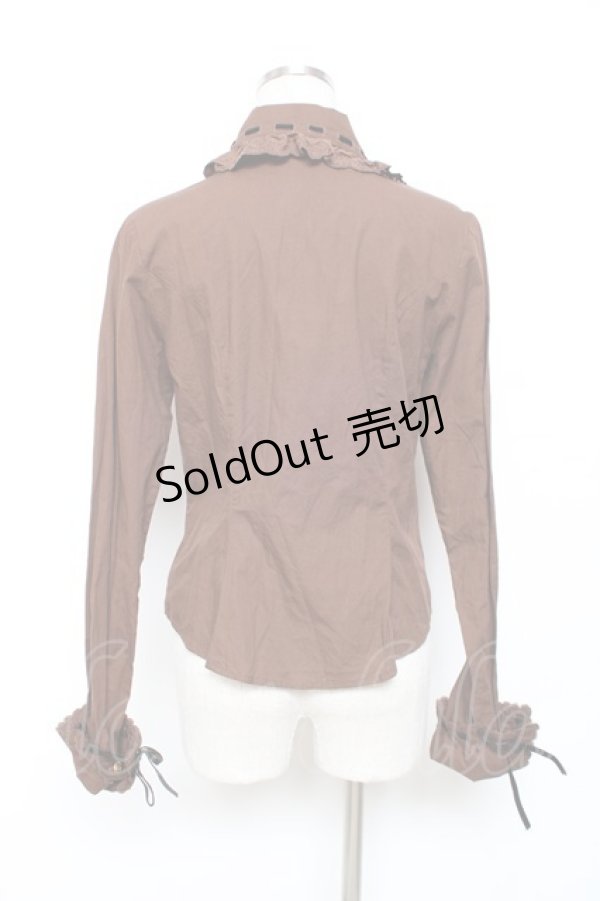 画像3: Angelic Pretty / リボン通しレトロブラウス  ブラウン Y-25-12-08-009-AP-BL-SZ-ZY (3)