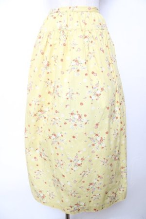 画像: WONDERFUL WORLD / 小花ブーケ柄スカート  イエロー Y-25-12-08-096-LO-SK-SZ-ZY