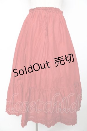 画像: PINK HOUSE / ピコフリルローンスカート  赤 Y-25-12-08-097-LO-SK-SZ-ZY