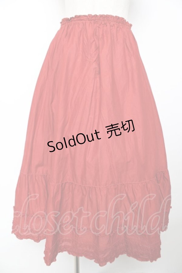 画像1: PINK HOUSE / ピコフリルローンスカート  赤 Y-25-12-08-097-LO-SK-SZ-ZY (1)