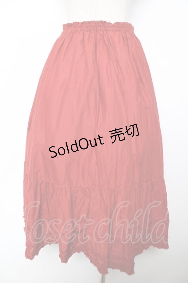 画像2: PINK HOUSE / ピコフリルローンスカート  赤 Y-25-12-08-097-LO-SK-SZ-ZY (2)