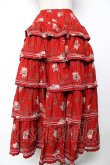 画像2: WONDERFUL WORLD / 花柄ティアードロングスカート  赤 Y-25-12-08-098-LO-SK-SZ-ZY (2)