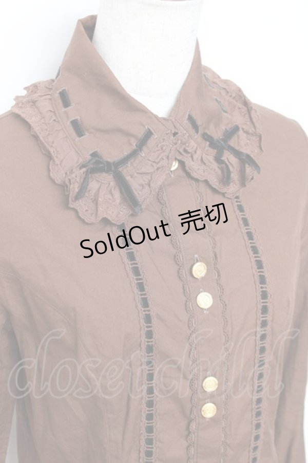 画像5: Angelic Pretty / リボン通しレトロブラウス  ブラウン Y-25-12-08-009-AP-BL-SZ-ZY (5)
