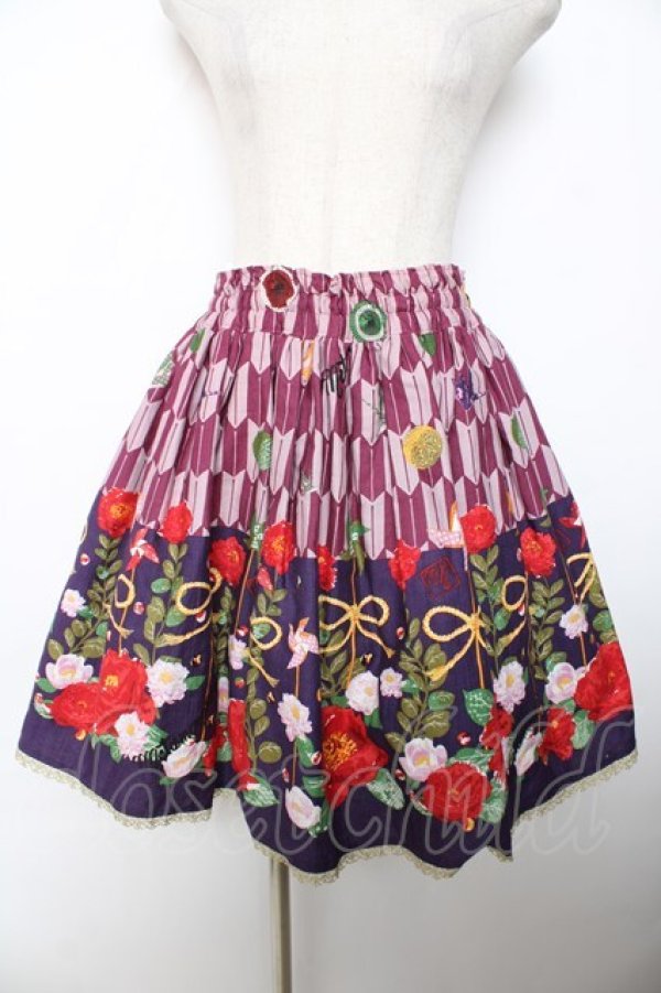 画像1: metamorphose / ハイカラ小町ミニスカート  パープル Y-25-12-08-103-ME-SK-SZ-ZY (1)