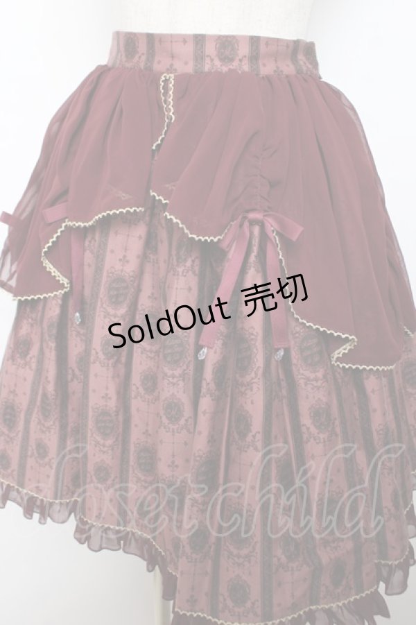 画像3: metamorphose / ロイヤルオーナメントスカート  ワイン Y-25-12-08-105-ME-SK-SZ-ZY (3)