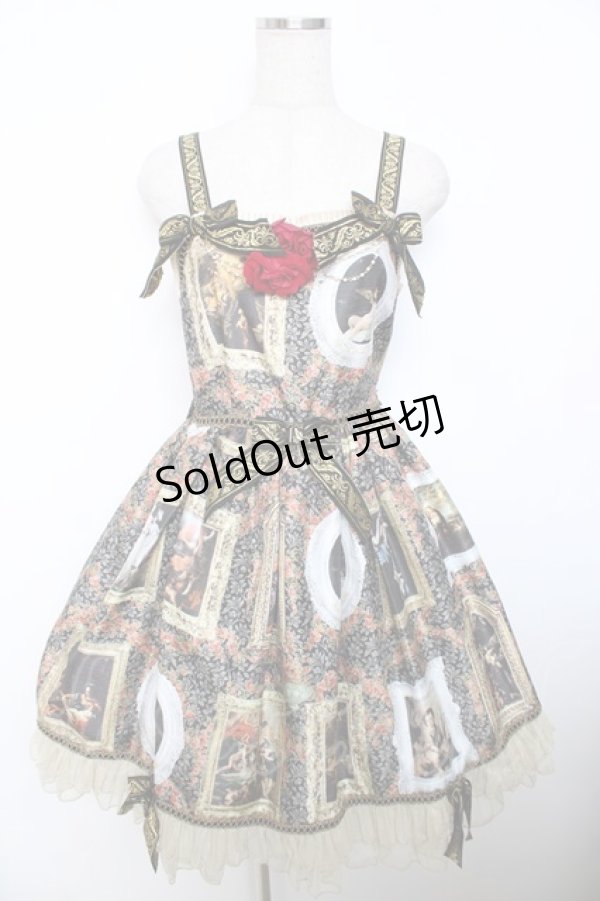 画像1: BABY, THE STARS SHINE BRIGHT / バロックを探して〜天使が祝福する至福の美術館巡り〜柄ジャンパースカート  黒 Y-25-12-08-112-BA-OP-SZ-ZI (1)