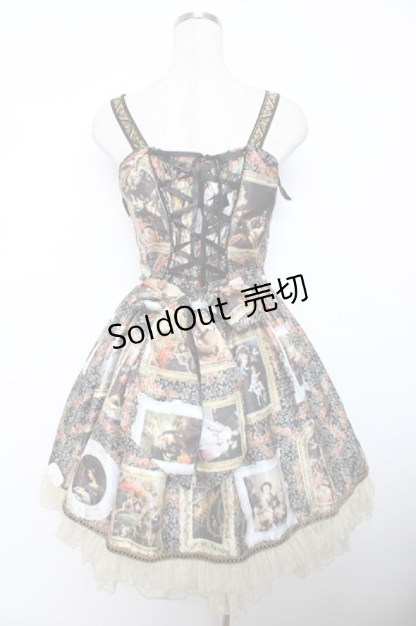 画像2: BABY, THE STARS SHINE BRIGHT / バロックを探して〜天使が祝福する至福の美術館巡り〜柄ジャンパースカート  黒 Y-25-12-08-112-BA-OP-SZ-ZI (2)