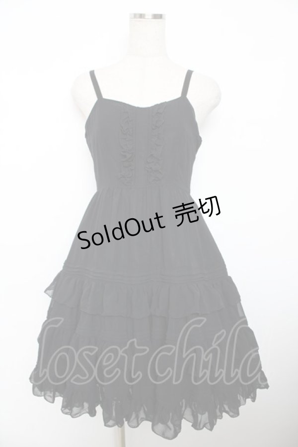 画像1: Victorian maiden / シフォンアンダードレス  ブラック Y-25-12-08-119-CL-OP-SZ-ZY (1)