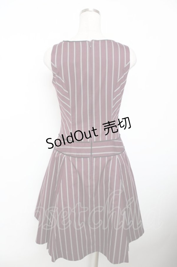 画像2: Victorian maiden / レジメンタルストライプジャンパースカート  ネイビー Y-25-12-08-120-CL-OP-SZ-ZY (2)