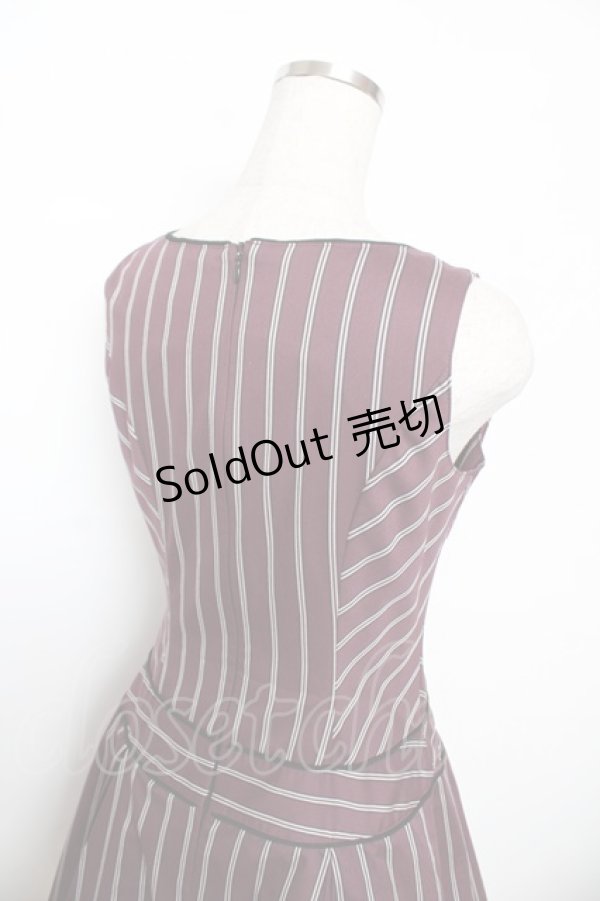 画像4: Victorian maiden / レジメンタルストライプジャンパースカート  ネイビー Y-25-12-08-120-CL-OP-SZ-ZY (4)