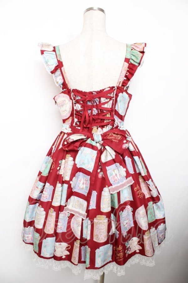 画像2: Angelic Pretty / Memorial Tea Museumジャンパースカート  赤 Y-25-12-08-123-AP-OP-SZ-ZY (2)